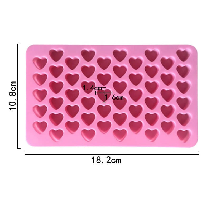 55 Cavity Mini Heart Silicone Mould