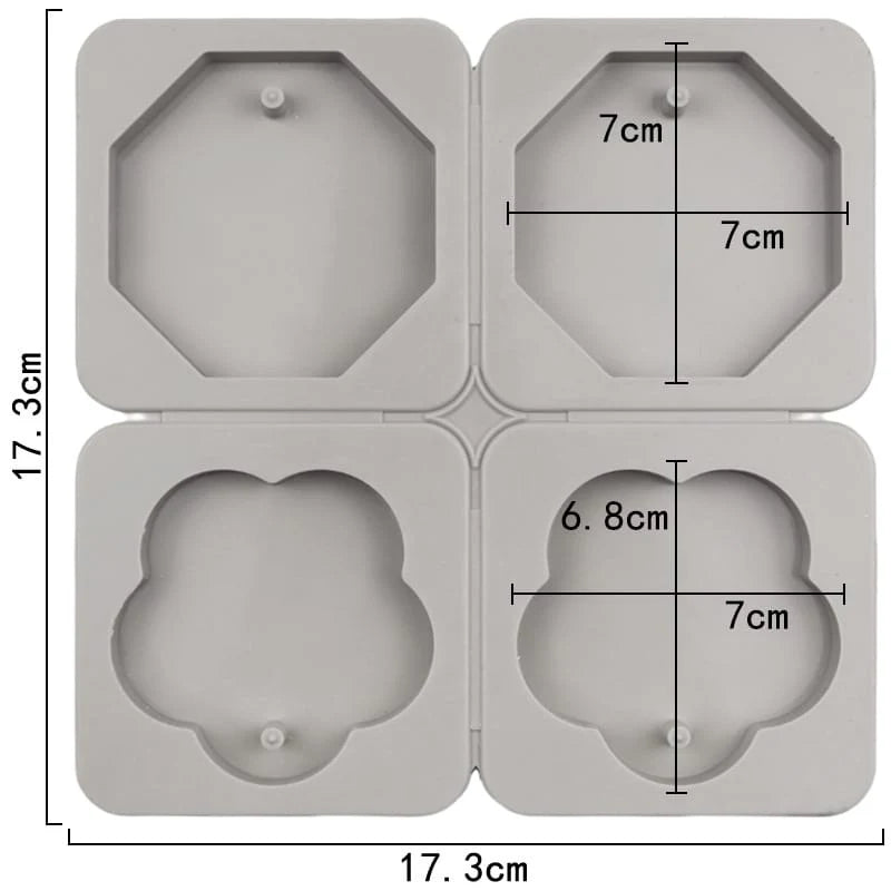 4 Cavity Octagon & Flower Hanging Tag Mould