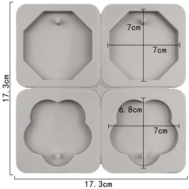4 Cavity Octagon & Flower Hanging Tag Mould