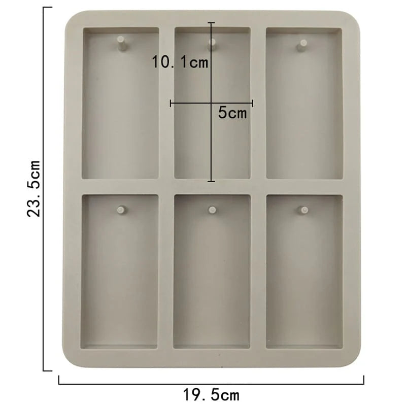 6-Cavity Rectangle Hanging Tag Mould
