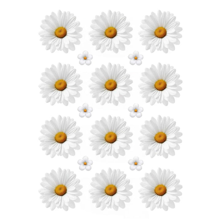White Daisy Flowers UV DTF Sticker