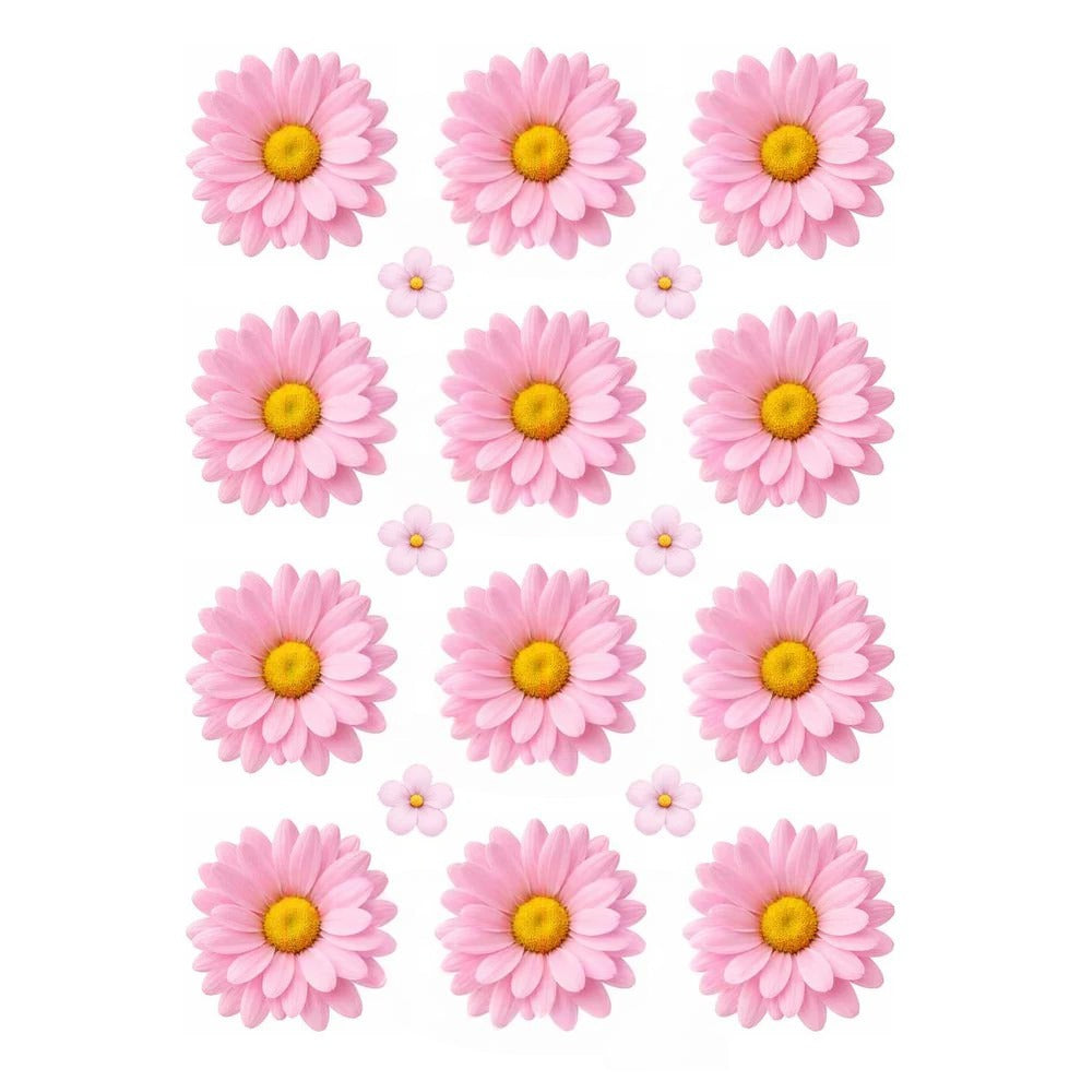L.Pink Daisy Flowers UV DTF Sticker