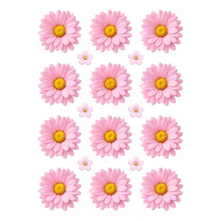 L.Pink Daisy Flowers UV DTF Sticker