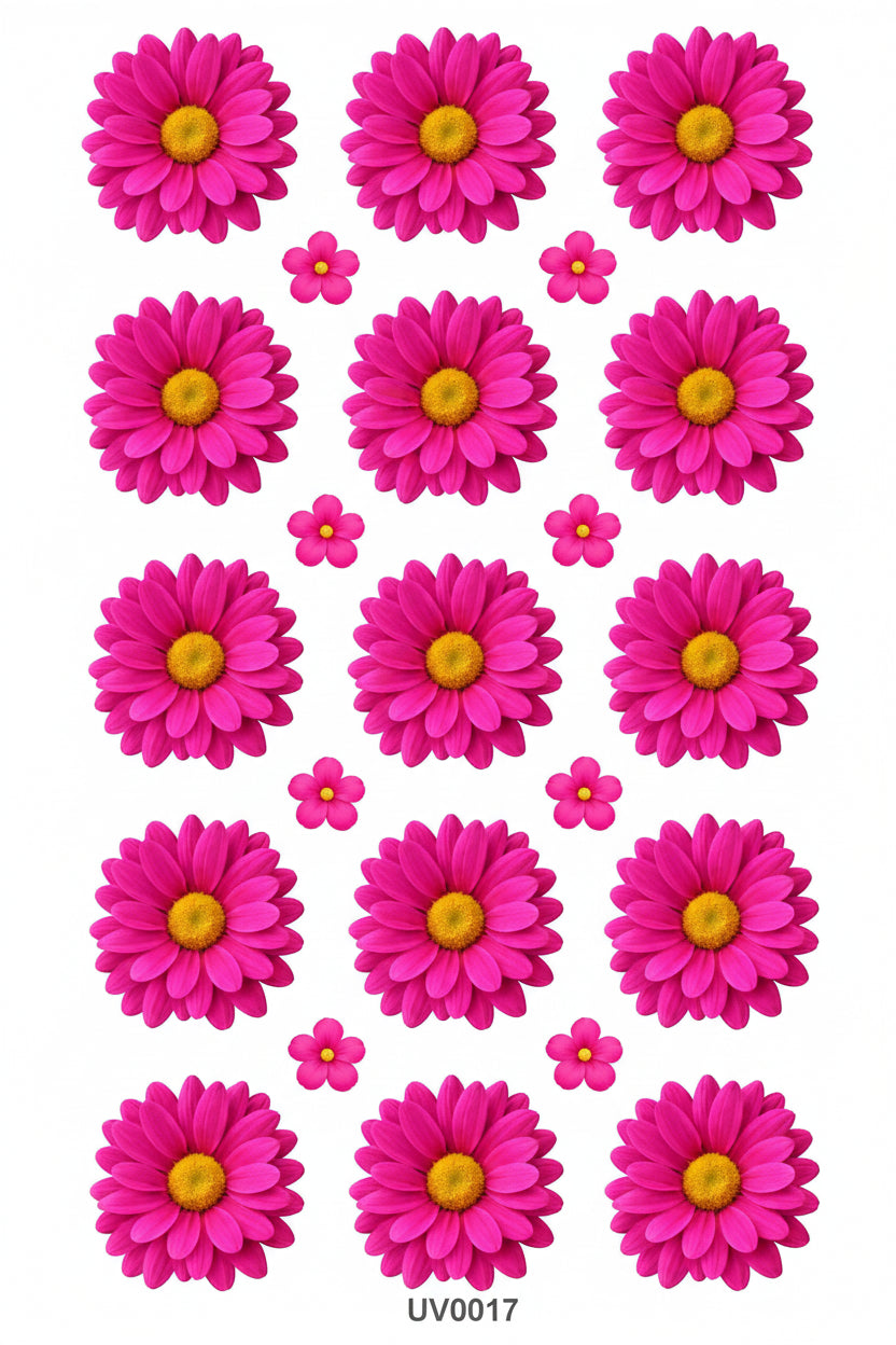 Magenta Daisy Flowers UV DTF Sticker