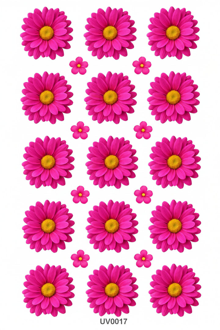 Magenta Daisy Flowers UV DTF Sticker