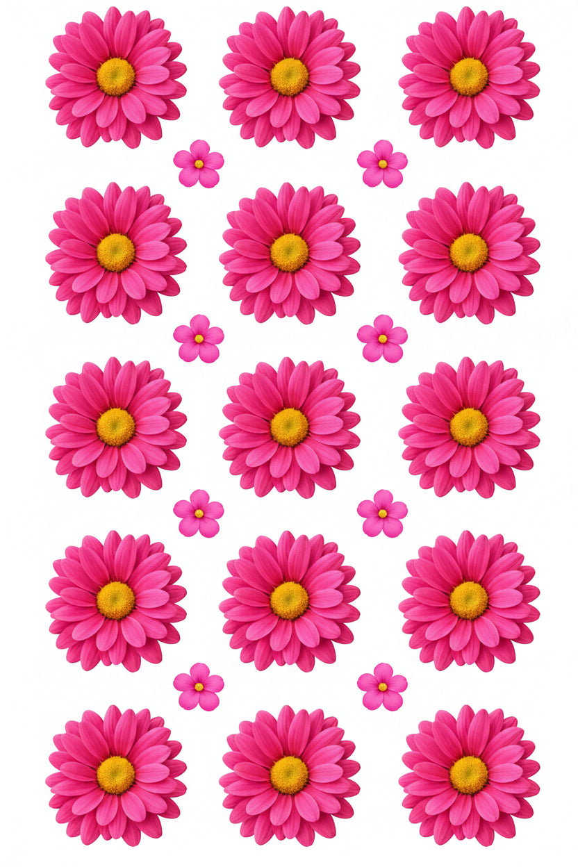 D.Pink Daisy Flowers UV DTF Sticker