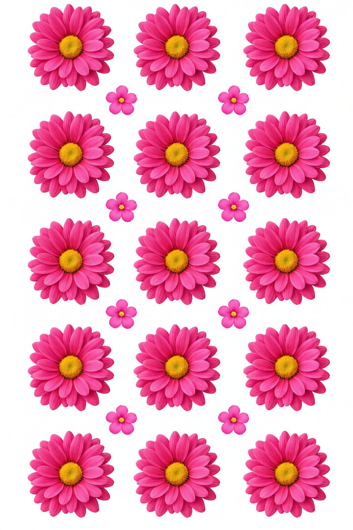 D.Pink Daisy Flowers UV DTF Sticker