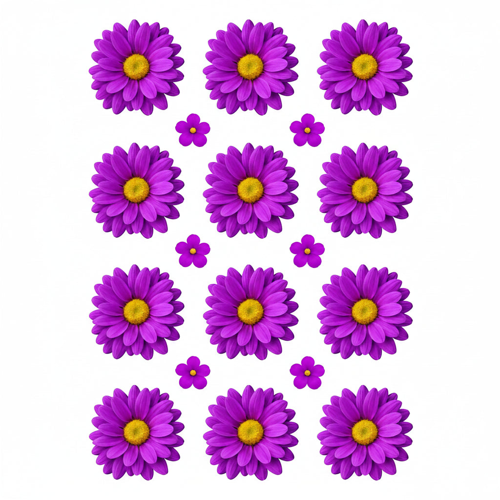 Purple Daisy Flowers UV DTF Sticker