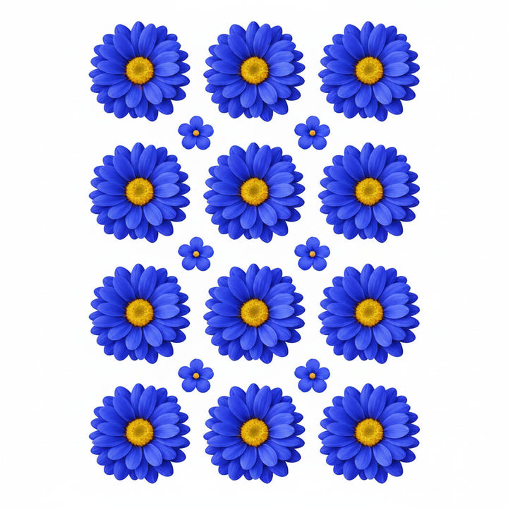 Royal Blue Daisy Flowers UV DTF Sticker