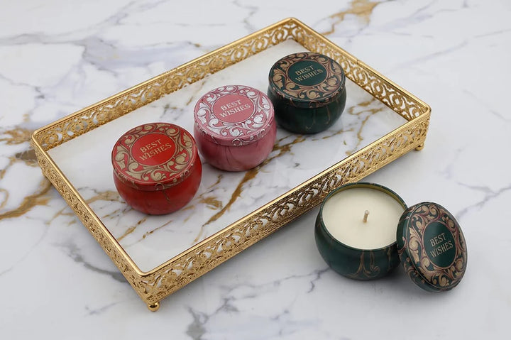 12 Pcs Round Best Wishes Tin Jar